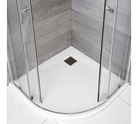 Plato de Ducha Angular Efecto Piedra de Color Blanco Opaco de 900mm - Rockwell