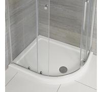 Plato de Ducha Antideslizante - Perfil Bajo - Cuarto de Círculo - 1200mm x 800mm - Versión Derecha - Blanco