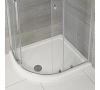 Plato de Ducha Antideslizante - Perfil Bajo - Cuarto de Círculo - 1200mm x 800mm - Versión Izquierda - Blanco