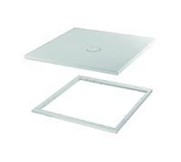 Plato de ducha BetteFloor con soporte de plato mínimo y BetteGlasur Plus, 900x900mm, 5931-430PLUS,T1, Color: café