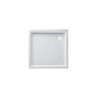 Plato de ducha de 75 cm de porcelana blanca resistente y fácil de limpiar Moraira de Unisan - Con válvula