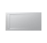 Plato de Ducha de Stonex con Diseño Rectangular Extraplano en Perla Aquos Roca - Con rejilla Acero Inoxidable / Sin mampara fija / 100x70 cm