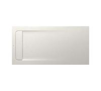 Plato de ducha de Stonex rectangular extraplano con un acabado en color beige Aquos Roca - Con rejilla Acero Inoxidable / Sin mampara fija / 180x80 cm