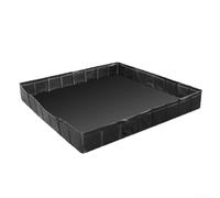 Plato de ducha plegable portátil con manguera de desagüe de 100 cm, gran base de ducha de camping de PVC 104 x 104 x 14 cm, alfombrilla antideslizante para tienda de campaña al aire libre, jardín y