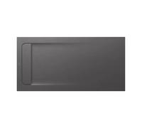 Plato de ducha rectangular extraplano acabado ónix texturizado con desagüe Aquos Roca - Con rejilla Acero Inoxidable / Sin mampara fija / 120x70 cm