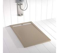 Plato de ducha Resina FLOW Moka S 4010 Y 30 R- 70x120 - Textura Pizarra - Antideslizante - Incluye rejilla y sifón