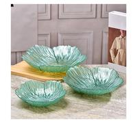 Plato de fruta con forma flor moderna estilo nórdico, 3 juegos cristal for el hogar, plato almacenamiento refrigerios simple blanco nacarado gran capacidad Frutero de Cocina(Blue)