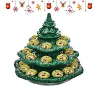 Plato de huevos a la diabla - Tablero navideño de 30 x 26 cm, plato para aperitivos de resina, diseño estacional de 24 ranuras con base estable, plato navideño para picnics de Pascua, eventos de