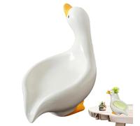 Plato de jabón de pato de cerámica, bonito soporte para ducha de animales, almacenamiento de esponja multifuncional, protector de jabón decorativo estable, perfecto para el hogar, el baño y la