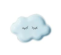 Plato De JoyeríA De CeráMica Bandeja de cerámica for guardar joyas con forma nube y cara sonriente, portavelas irregular, placa decorativa for aromaterapia para Collares(Blue)