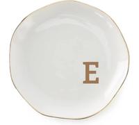 Plato De JoyeríA De CeráMica Bandeja for anillos con iniciales y monograma personalizado de la A a Z for bodas, compromisos, for mujeres, amigas, hermanas, cerámica blanca para Collares(Color-05)
