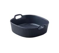 Plato de lasaña Cuenco cuadrado for hornear arroz y queso, for horno, microondas, plato de cerámica for hornear, tazón de sopa de doble oreja Platos para hornear(Negro,20.3cm)