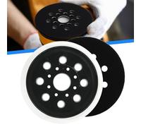 Plato de Lija 125 mm, Compatible con Bosch PEX 300 AE y PEX 400 AE Lijadora Excéntrica por Poweka, con Hook y Loop 8 Agujeros (Blanco)
