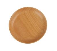 Plato de madera de haya natural, bandeja redonda de madera para pasta, ensalada de frutas, para hotel, restaurante, diseño resistente, 13 cm x 13 cm x 2 cm