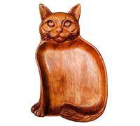 Plato de madera para aperitivos con diseño de gato, bandeja para aperitivos y bandeja de madera para familia, invitados y niños, bandeja ideal para fiestas, pícnics y hogar, diseño único, duradero y