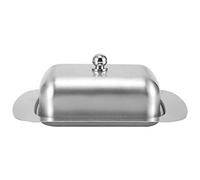 Plato de mantequilla de doble aislamiento: acero inoxidable de grado alimenticio, mantiene la mantequilla fresca y propagable, elegante acabado de lijado para comedor de cocina,