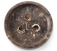 Plato de mármol para joyería, Soporte para Anillos Hecho a Mano de 5 Pulgadas, Bandeja de Piedra para Collares, aretes y Organizador de perfumes, Plato Decorativo para decoración