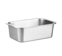 Plato de metal resistente para perros, diseño a prueba de derrames, antideslizante, apto para lavavajillas, rectangular, gran capacidad, fácil de limpiar, acero inoxidable