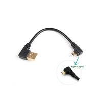 Plato de Oro USB 2.0 A Ángulo Izquierdo Masculino a Micro ángulo Recto Macho o ángulo Izquierdo del Cable de Oro del Cable del Cable del Cable Chapado 15 50 100 cm (Size : 15cm, Color : TO Right Mic