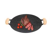 Plato de parrilla para hob - sartén sin injerto impresionante con doble asa en, estufa para interior y parrilla al aire libre, sartén barbacoa, estufa, parrilla de camping