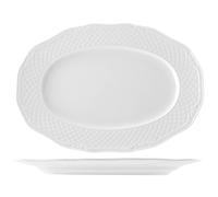 Plato De Porcelana Arianna Blanco Ovalado Cm 38 Home