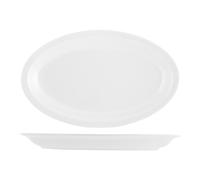 15 Platos Ovalados Roma En Porcelana Blanca De 27 Cm Hechos En Italia