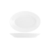 Plato De Porcelana Tivoli Blanco Ovalado De 25 Cm