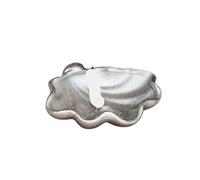 Plato de postre concha plateada, hilo cerámica esmerilado, almacenamiento joyería escritorio incienso para Cerámica