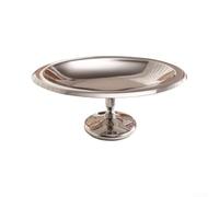 Plato de postre de acero inoxidable para fiestas (Dim sum dish 1) | Elegante diseño ovalado plateado para dar brillo, presentación perfecta para cupcakes y pasteles pequeños, ideal para
