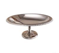 Plato de postre de acero inoxidable para fiestas (Dim sum dish 2) | Elegante diseño ovalado plateado para dar brillo, presentación perfecta para cupcakes y pasteles pequeños, ideal para