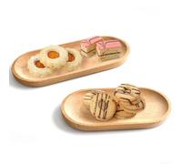 Plato de postre redondo de madera hecho a mano para servir aperitivos y frutas secas, bandeja de vajilla de madera maciza, perfecta para té de la tarde y cenas informales (12 x 12 cm)