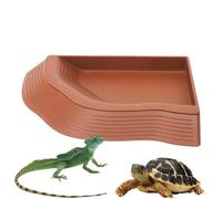Plato De Reptil | 14.65 Pulgadas Plato De Agua De Tortuga | 600g Tazón De Agua De Alimentación | ABS De Larga Duración De La Placa Aguda Poco Profunda Para Facilitar El Acceso, No Perturbará El Hábita