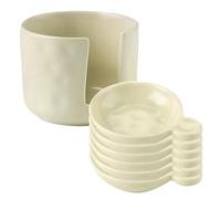 Plato de salsa de inmersión | Plato de salsa de tomate con de almacenamiento, mini recipiente de cerámica para aderezo para cocina, barbacoa, aperitivos, frutas, salsa de soja, condimentos