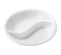 Plato de Salsa Dividido de Cerámica de Color Claro, Cuenco Pequeño | Compartimento para Aperitivos, Sirve Soja, Ketchup y Sirope de Chocolate, Diseño Compacto Apilable