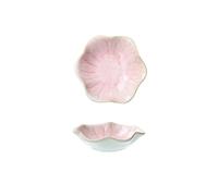 Plato de salsa Plato de cerámica retro esmaltado al horno, ideal for barbacoa, salsa soja, sashimi y sushi(Pink)