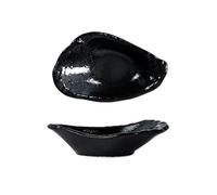 Plato de salsa Platos for salsas de cerámica for barbacoa for postres frutas Vajilla cocina(Negro)