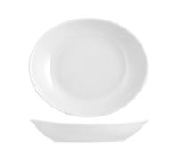 12 Platos Gondola Tivoli En Porcelana Blanca Cm 21X18 Hecho En Italia