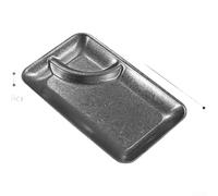 Plato de servir con sección de salsa y diseño de concha en acero inoxidable para aperitivos, patatas fritas y pequeños bocados (D)