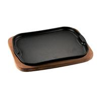 Plato de Servir de Hierro Fundido esmaltado con Bandeja de Madera
