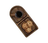Plato de servir de madera | Placa fija dividida, bandejas de madera para alimentos, para cocina, hogar, aperitivos, pan, nueces y patatas fritas