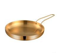 Plato de servir dorado de acero inoxidable con asa para uso en la cocina en el hogar, plato elegante para cenas formales, comidas casuales y para comida occidental 25 cm (oro)