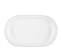 Plato De Servir Ovalado Seltmann Weiden Compact Con Borde Azul 33 Cm