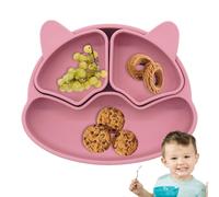 Plato de succión de silicona para bebé - Platos de ventosa de silicona con forma de oso para bebés - Platos de diseño dividido para bebés y niños de 6 meses, aptos para microondas y Itrimaka