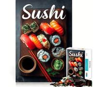 Plato de Sushi sobre Tabla de Madera Rompecabezas de 1000 Piezas para Adolescentes Juguete Que desafía la Mente Pasatiempo Relajante Corte preciso Un Bonito Regalo 50x75cm