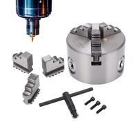 Plato de Torno de Madera - Accesorios de Aleación Autocentrantes de 3 Mordazas - Plato De 80 Mm Para Torno Metal Con Tornillos,Para Grabador, Fresadora, Enrutador, Impresora 3D, Taladro y Carpintería