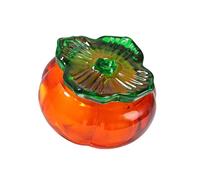 Plato de uñas con forma de calabaza para uñas acrílicas, soporte de polvo acrílico de cristal con tapa