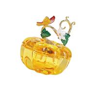 Plato de uñas con forma de calabaza para uñas acrílicas, soporte de polvo acrílico de cristal con tapa