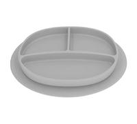 Plato de ventosa para bebé, cuenco dividido para niños pequeños, apto para lavavajillas en microondas portátil para entrenamiento de primeros pasos (gris)