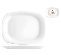 Plato De Vidrio Opalino Blanco Grangusto Bbq 33X24Cm