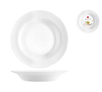 Plato De Vidrio Opalino Blanco Grangusto Pasta Cm28